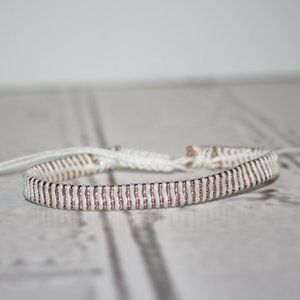 Beautiful white and rose gold adjustable bracelet